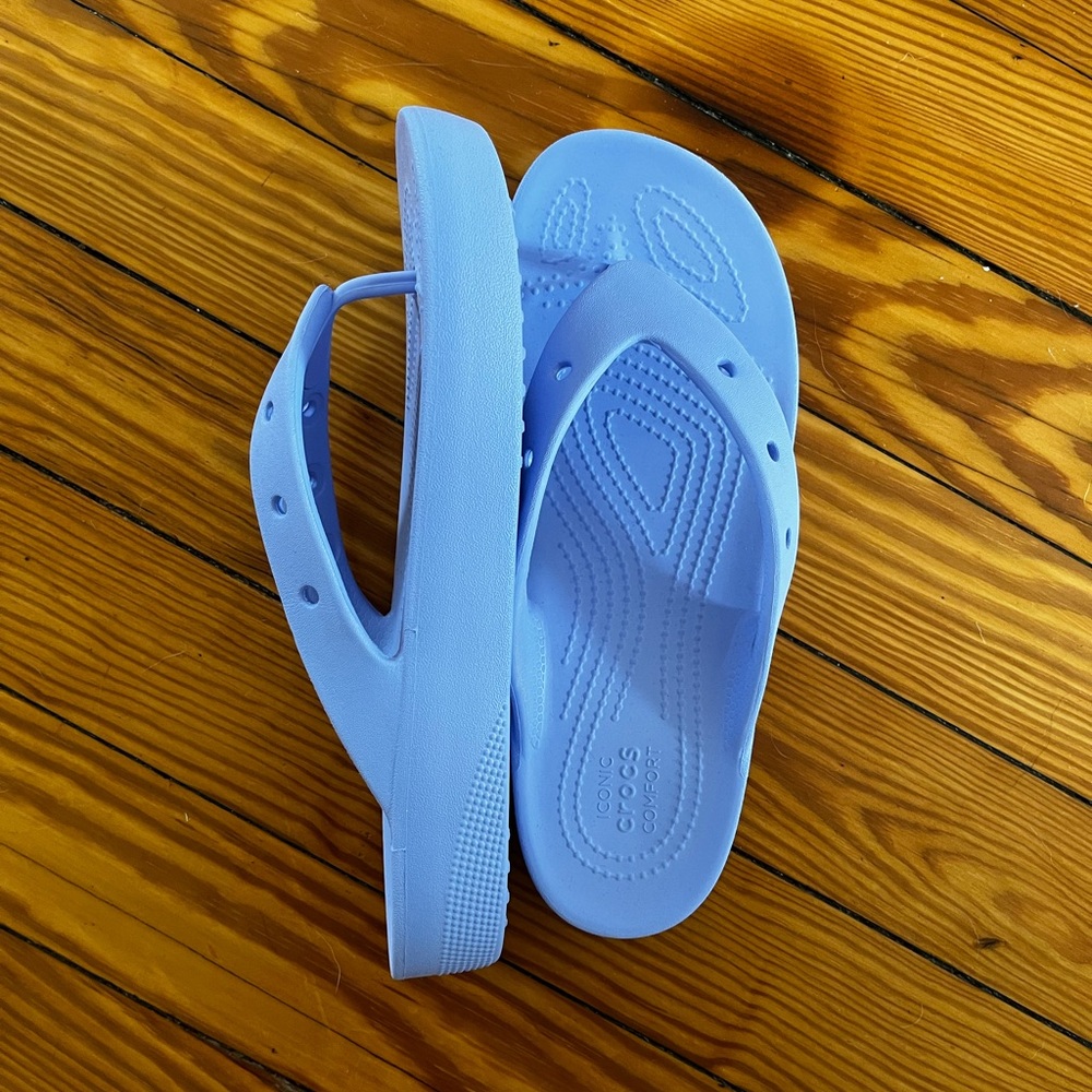 Crocs flip flops, worn twice